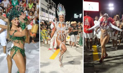 Paolla Oliveira, Érika Januza e Viviane Araújo na Sapucaí