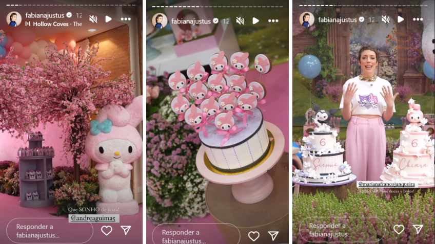 Fabiana Justus mostrou detalhes da festa de aniversário de suas filhas • Instagram/Fabiana Justus