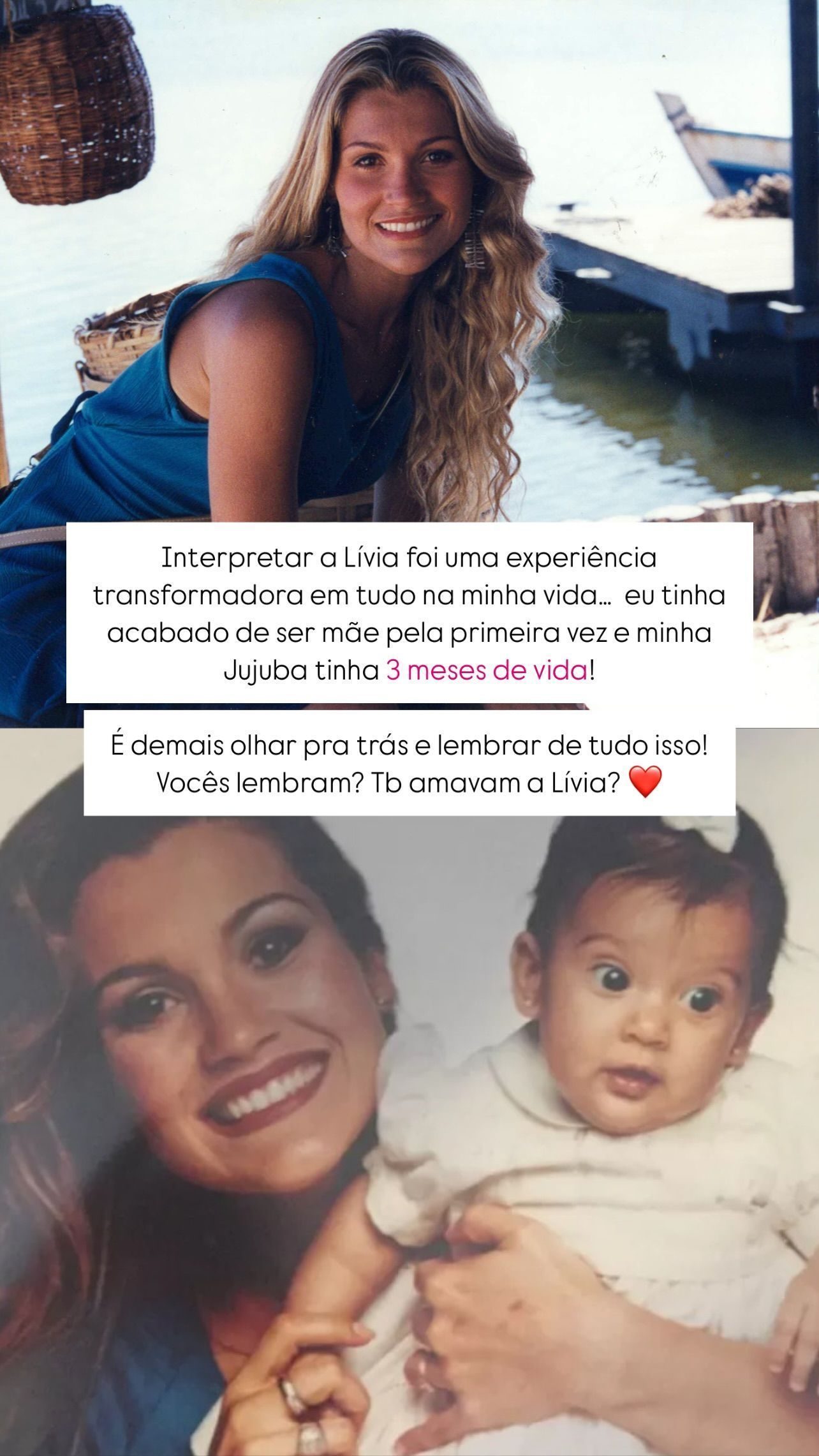 Flávia Alessandra recordou personagem Lívia, que interpretou em 2001 • Instagram/Flávia Alessandra