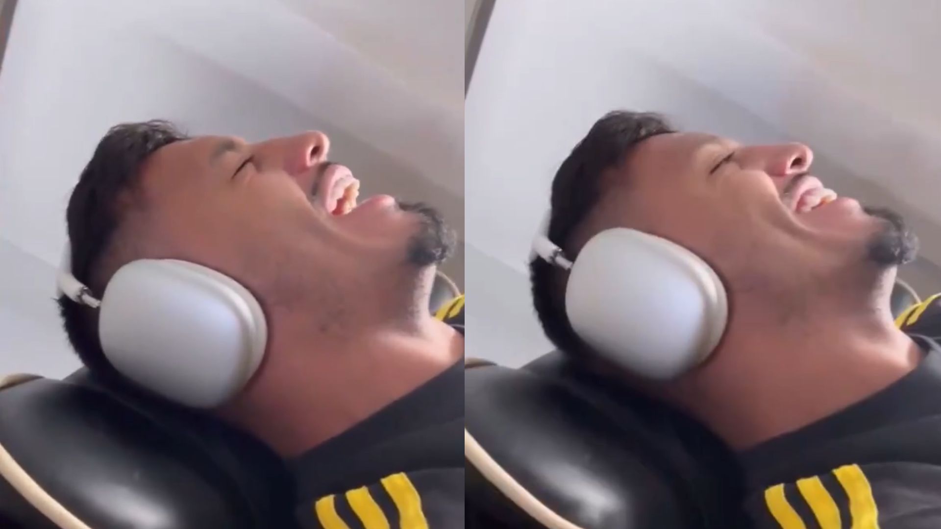 Gabriel Menino nervoso durante turbulência