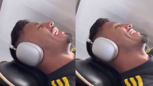 Gabriel Menino nervoso durante turbulência