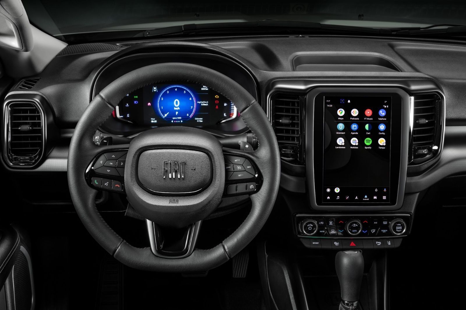 Picape segue com o mesmo interior na linha 2025 • Fiat/Divulgação