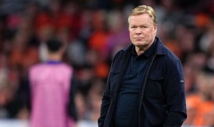 Ronald Koeman, técnico da Holanda, está na Neo Química Arena para observar Memphis Depay