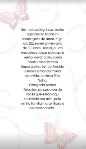 A cantora agradeceu às mensagens dos fãs • Instagram/Lexa