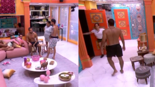 Momentos antes de solicitar ajuda, o brother estava sentado na sala da casa e seus colegas perceberam que ele estava tremendo