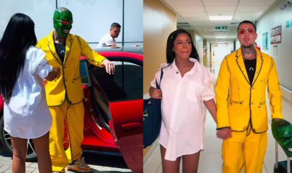 MC Daniel se fantasia de Máskara para nascimento do filho com Lorena Maria