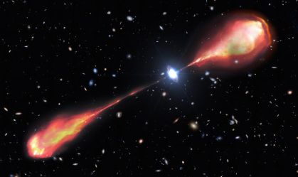Astrônomos revelam maior jato de rádio já visto no início do Universo