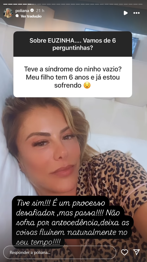 Poliana Rocha respondeu perguntas dos seguidores nas redes sociais • Instagram/Poliana Rocha
