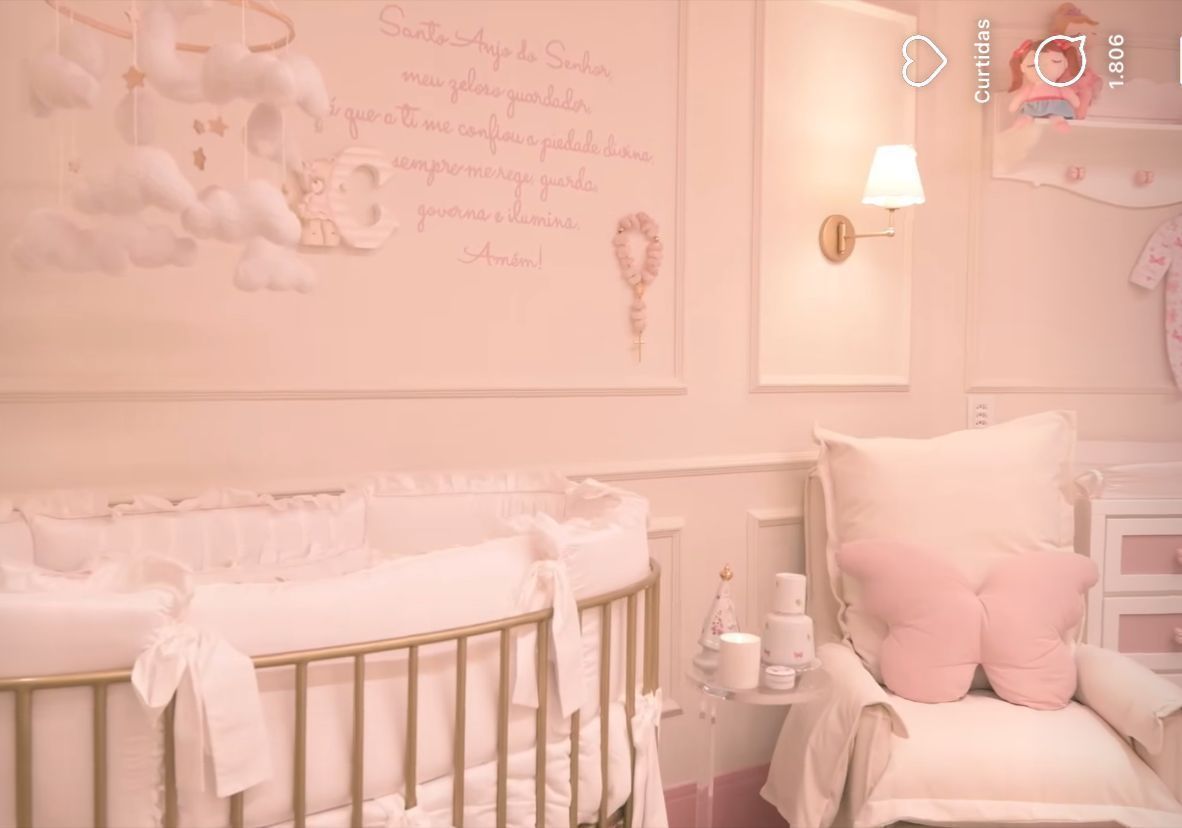 Graciele mostra detalhes do quarto de Clara, sua primeira filha • Instagram/Graciele Lacerda