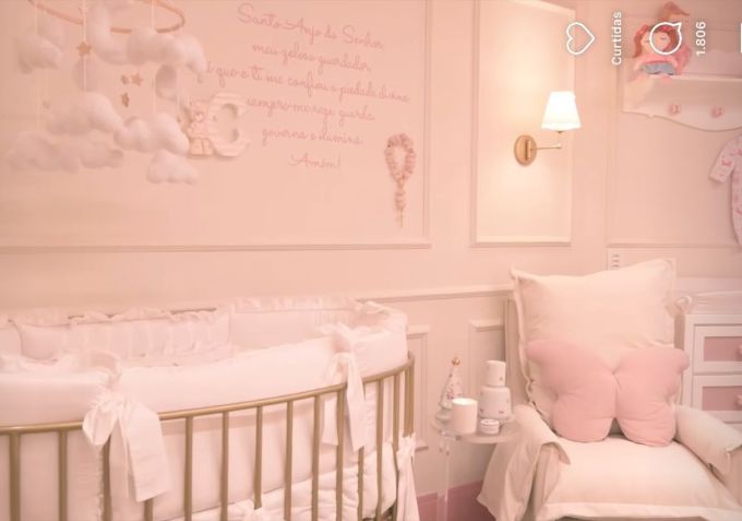 Graciele mostra detalhes do quarto de Clara, sua primeira filha • Instagram/Graciele Lacerda