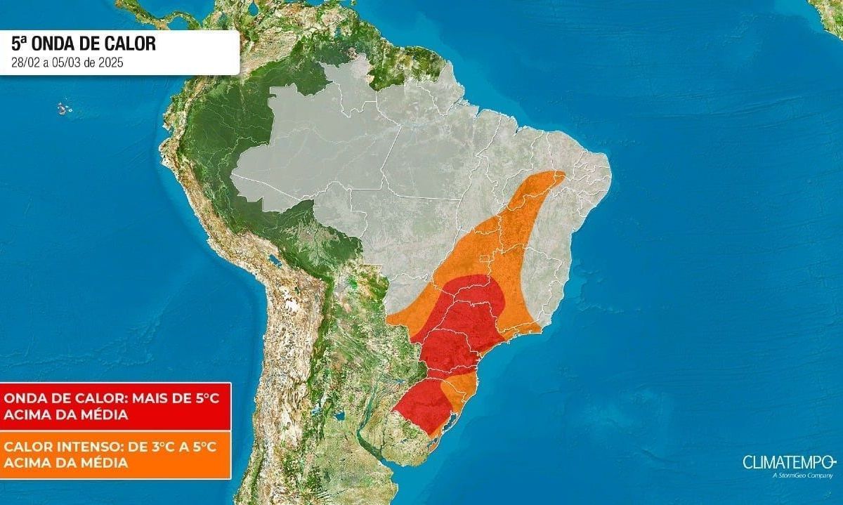Imagem ilustrativa sobre Calor intenso: onda de calor atinge quatro regiões do Brasil a partir deste sábado, alerta Climatempo