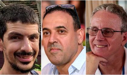 Or Levy, Eli Sharabi e Ohad Ben Ami, reféns do Hamas que devem ser libertados no dia 8 de fevereiro