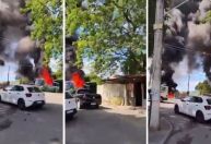Carro da Light e ônibus são incendiados em Nova Iguaçu