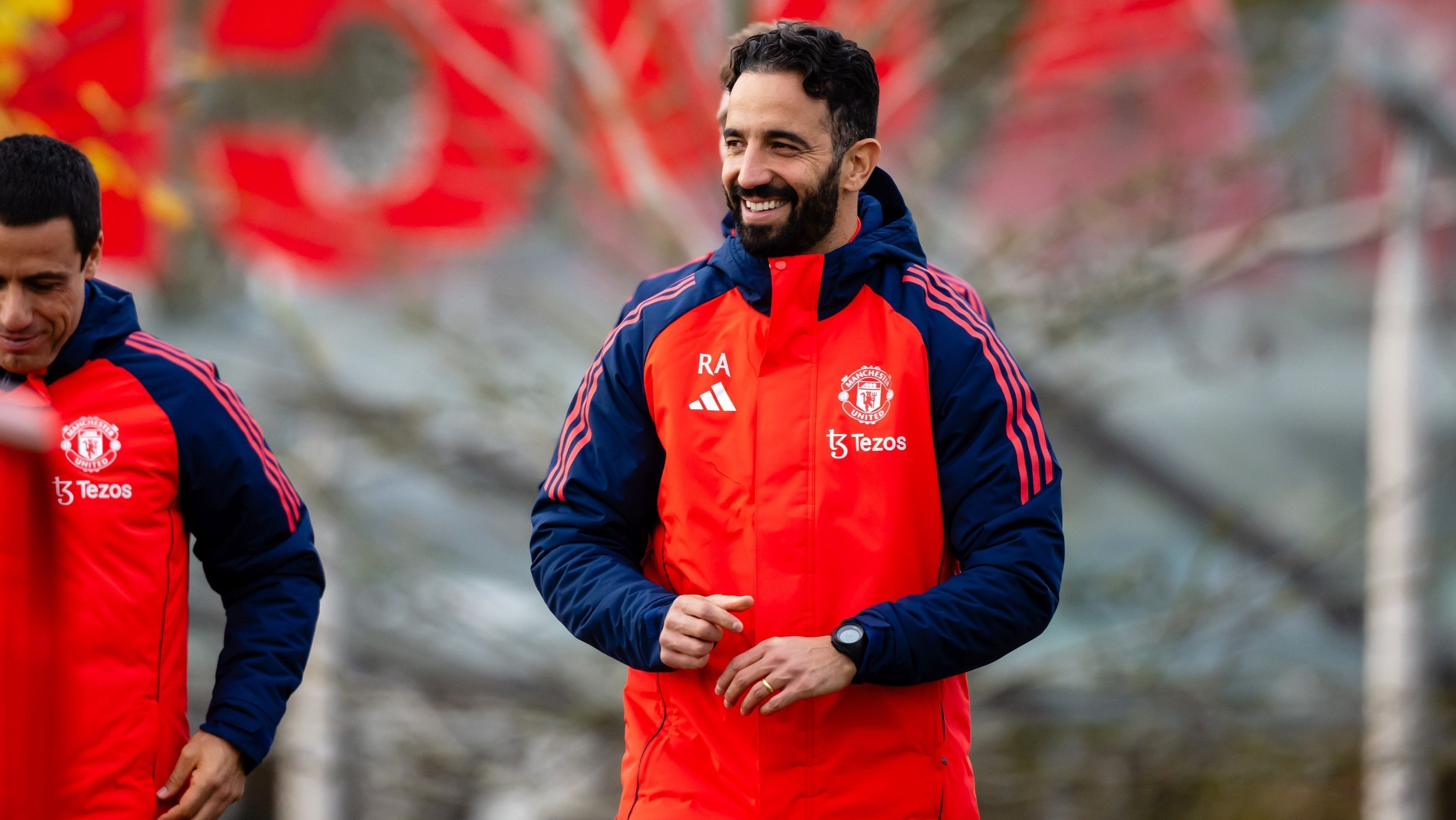 Ruben Amorim em treino do Manchester United