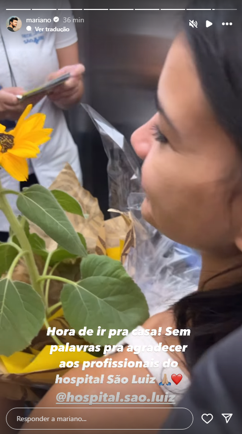 Jakelyne recebeu alta médica na tarde desta quinta-feira (20) • Instagram/Mariano