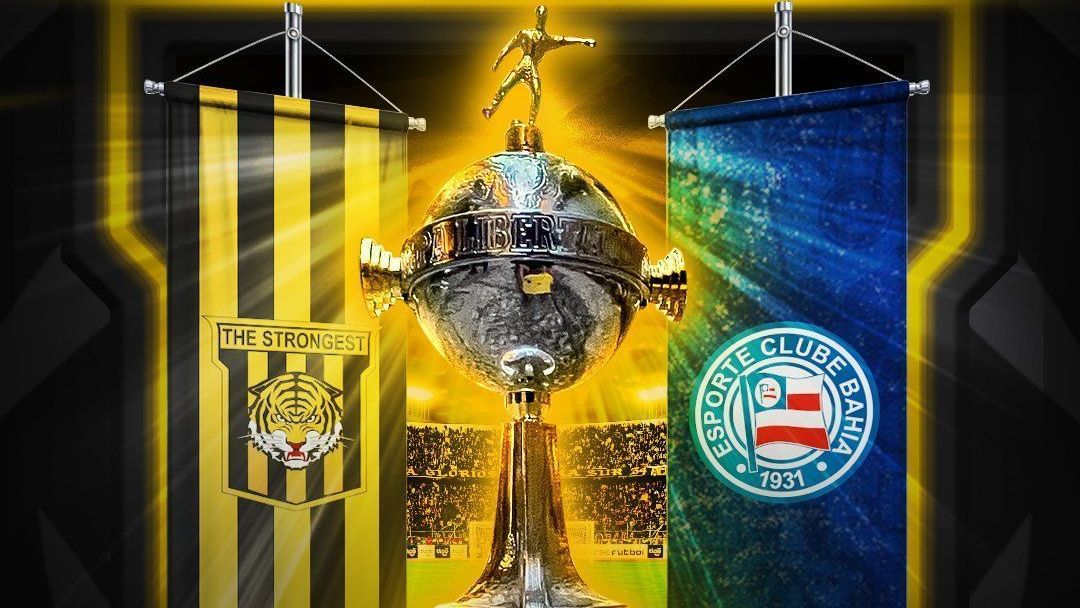 Arte com os escudos do The Strongest e Bahia
