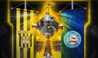 Arte com os escudos do The Strongest e Bahia