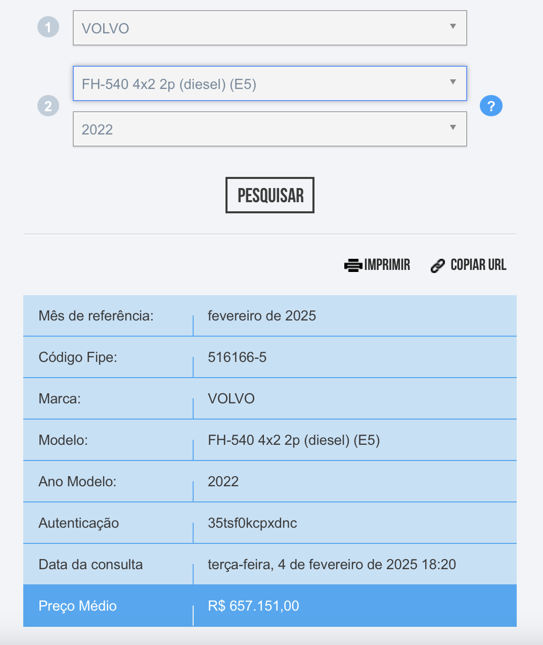 Preço médio dos veículos serve de parâmetro para negociações • Fipe/Reprodução