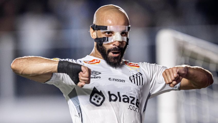 Thaciano comemora gol pelo Santos • Foto: Divulgação/ @SantosFC