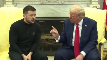 Presidente da Ucrânia, Volodymyr Zelensky, e o dos Estados Unidos, Donald Trump.