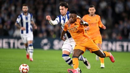 Vinicius Júnior em partida contra a Real Sociedad