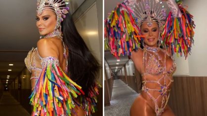 Em São Paulo, Viviane Araújo é rainha de bateria da escola de samba Mancha Verde