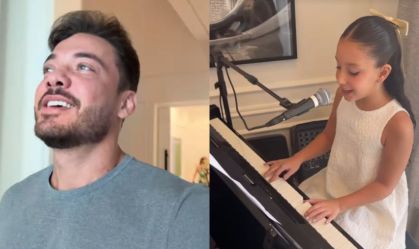 Wesley Safadão chora ao ver talento musical da filha: "Coisa linda"