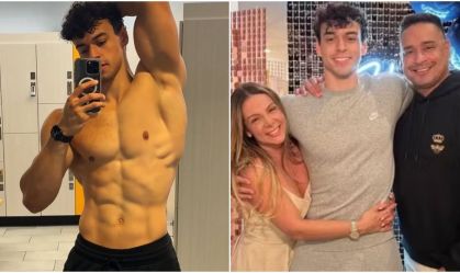 Carla Perez exalta filho em foto mostrando tanquinho