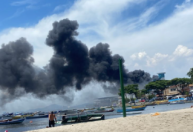 RJ: Bombeiros controlam incêndio em fábrica de óleo na Ilha do Governador