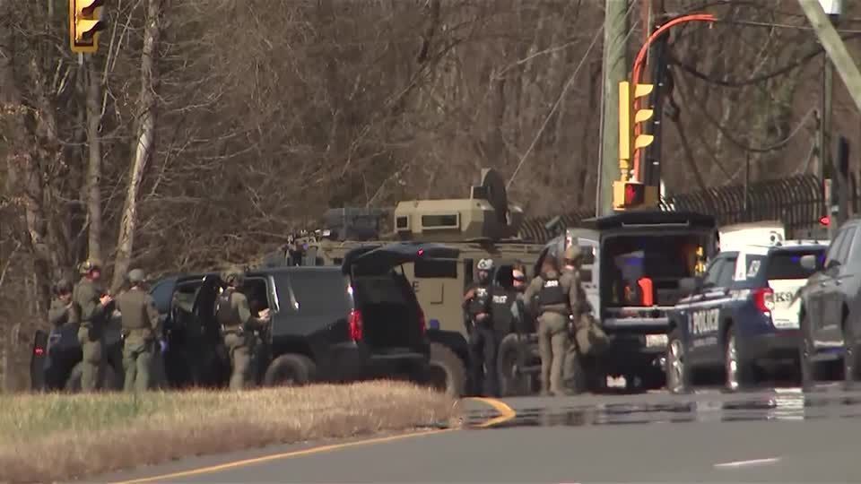 Heavy security presence outside CIA headquarters in Virginia