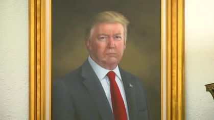 Retrato de Donald Trump feito por Sarah Boardman