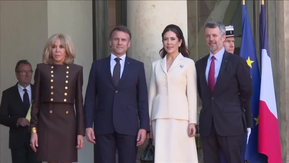 Danish royal couple kick of state visit to France, welcomed by Emmanuel and Brigitte Macron