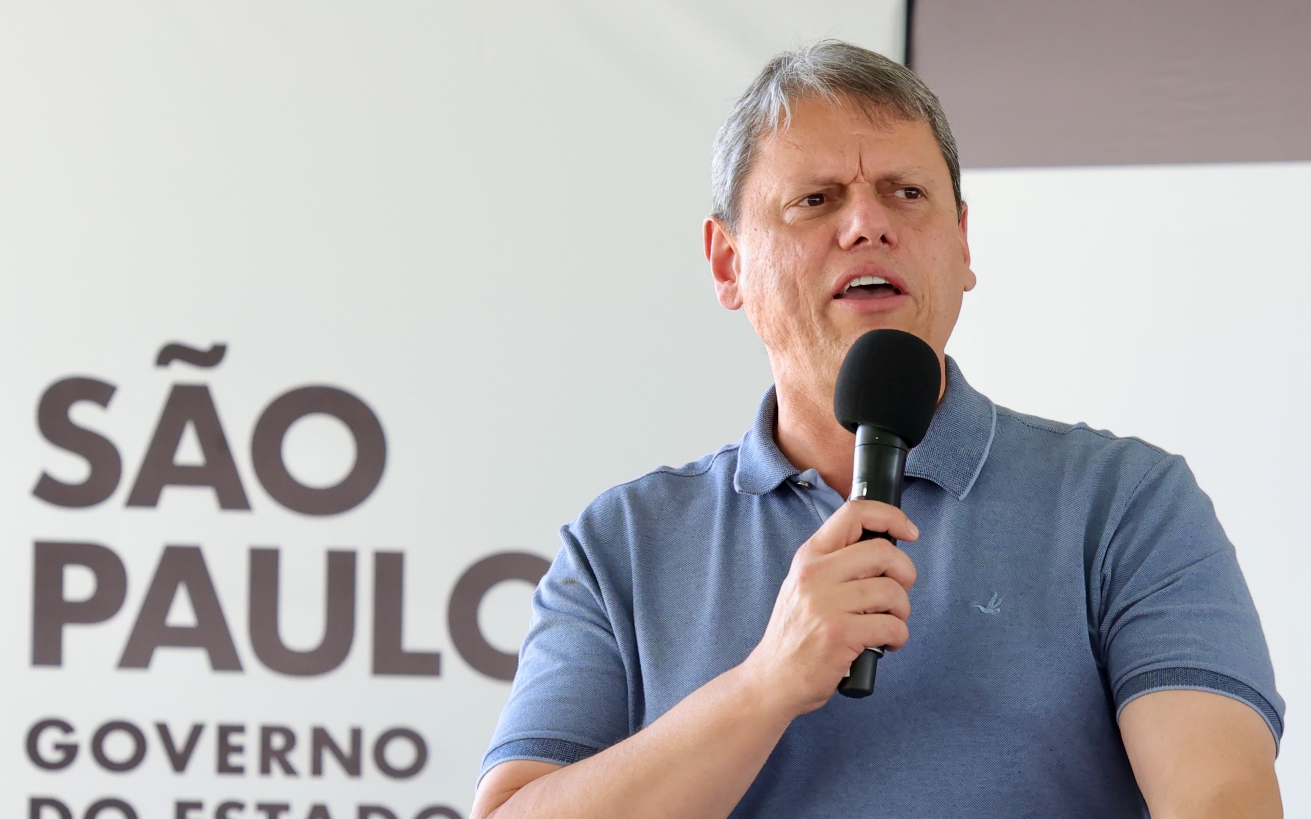 O governador de São Paulo, Tarcísio de Freitas (Republicanos)