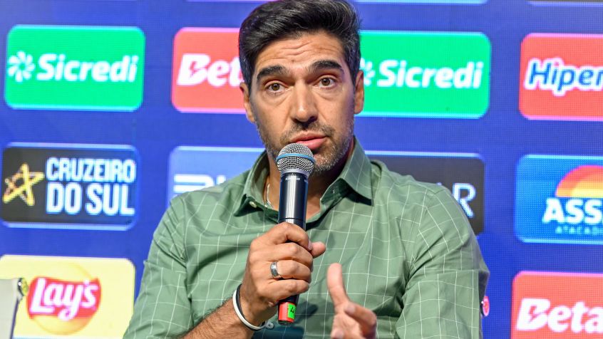 Abel Ferreira, técnico do Palmeiras, durante coletiva de imprensa • Diego Soares/Ag.Paulistão