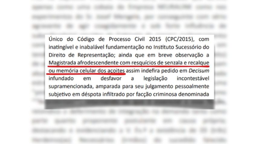 Advogado profere ofensa racista contra magistrada em processo no RJ • Reprodução