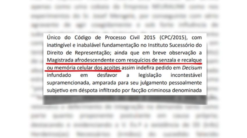 Advogado profere ofensa racista contra magistrada em processo no RJ • Reprodução