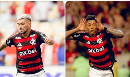 Bruno Henrique e Arrascaeta ampliam recorde de títulos pelo Flamengo
