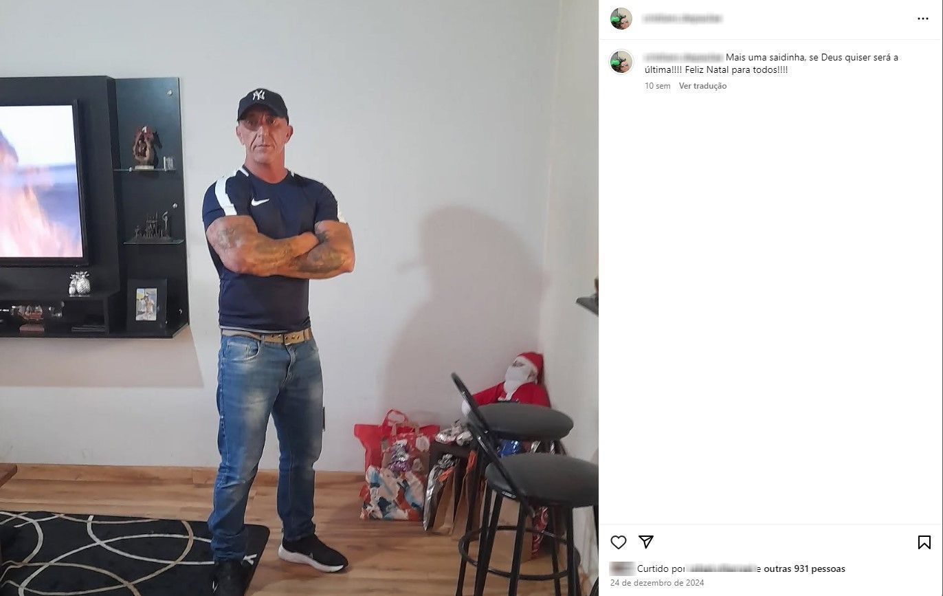 Post feito por Cristian Cravinhos em dezembro de 2024, após receber saidinha de Natal • Reprodução/redes sociais