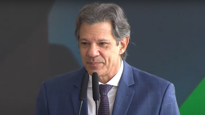 O ministro da Fazenda, Fernando Haddad, durante evento no Palácio do Planalto