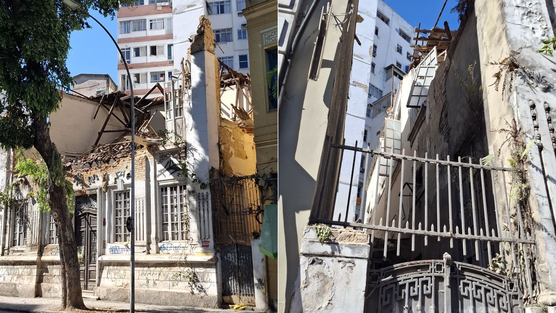 Casarão desaba no centro do Rio de Janeiro