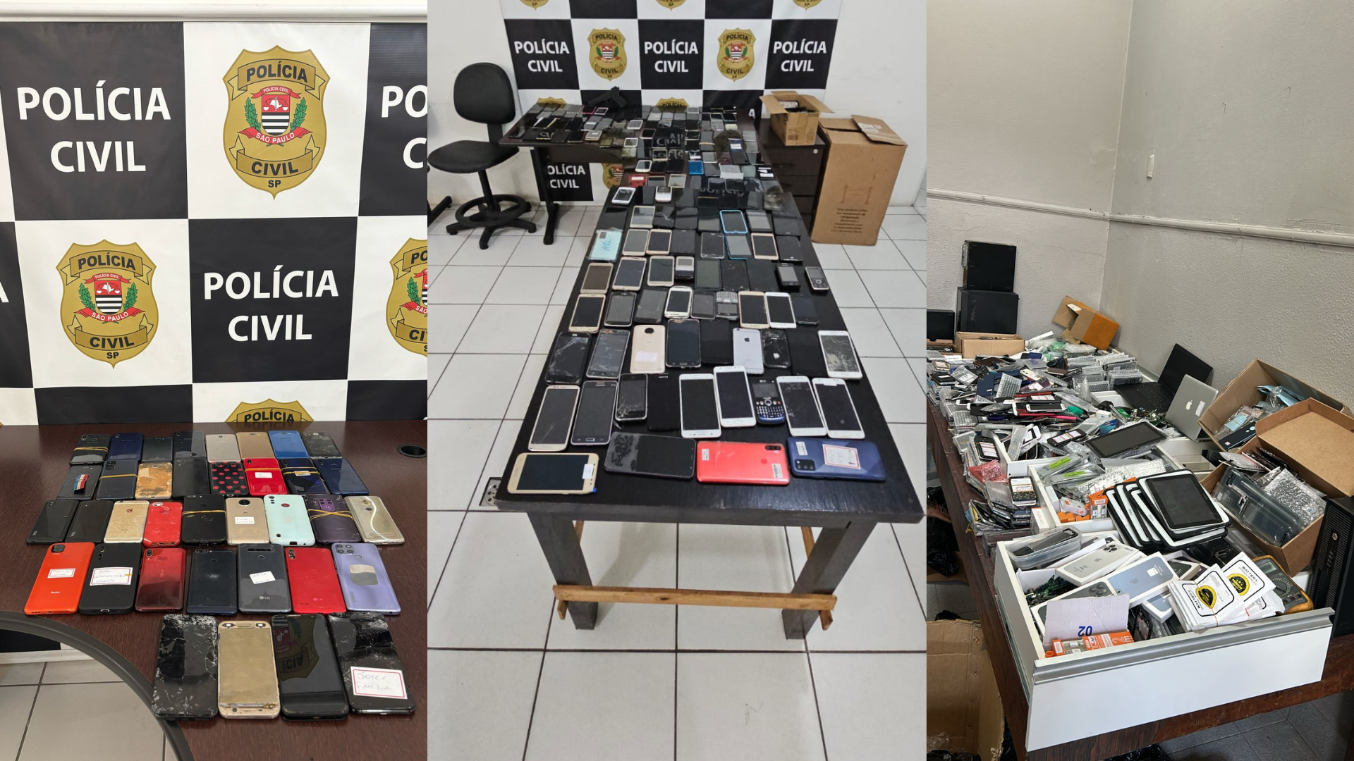 Imagem mostra outros aparelhos apreendidos pelos agentes nesta segunda (10) • Divulgação
