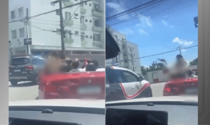 SSP analisa caso de loira em BMW que mostrou seios para policiais em SP