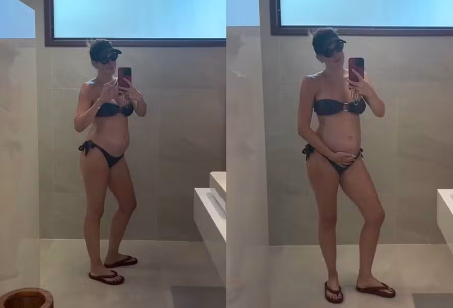 Dani Calabresa mostra a barriguinha de grávida