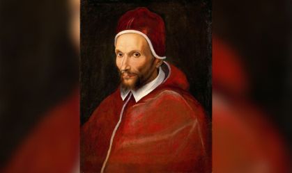 Retrato do Papa Urbano VII (1521-1590), encontrado na Coleção do Musei Vaticani na Viale Vaticano, Roma. Artista Anônimo