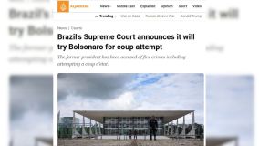 Al Jazeera, do Catar, repercute notícia de que Jair Bolsonaro se tornou réu por suposto plano de golpe
