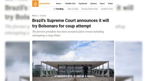 Al Jazeera, do Catar, repercute notícia de que Jair Bolsonaro se tornou réu por suposto plano de golpe