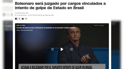 Notícia de que Jair Bolsonaro será julgado por suposto plano de golpe é destaque na CNN Español