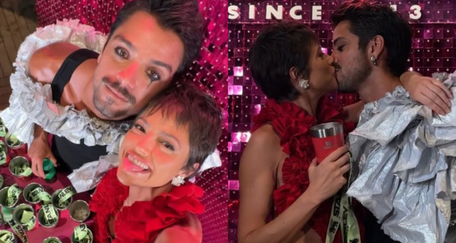 Casal deu beijão e se divertiu juntos durante festa no RJ • Reprodução/Instagram