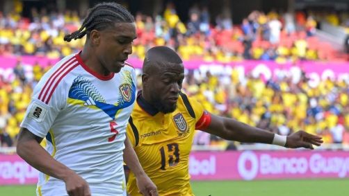 Equador e Venezuela durante disputa pelas Eliminatórias da América do Sul para a Copa