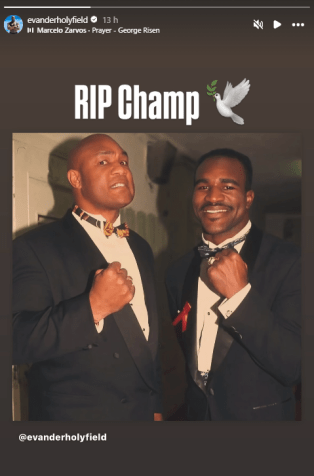 Evander Holyfield lamenta morte de George Foreman • Reprodução / Redes Sociais
